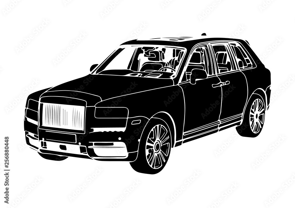 Fototapeta premium silhouette luxury off-road suv car vector