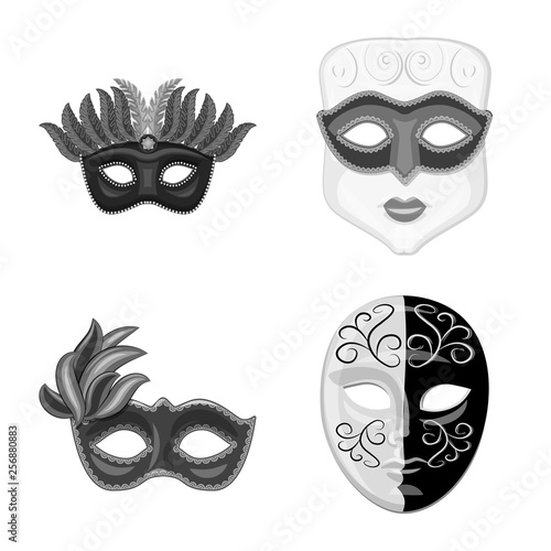 Vector design of Venezia and festival symbol. Set of Venezia and celebration vector icon for stock.