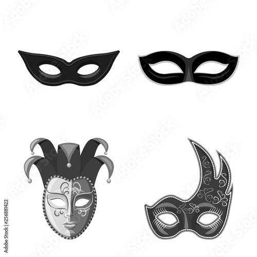 Vector illustration of Venezia and festival symbol. Set of Venezia and celebration stock vector illustration.