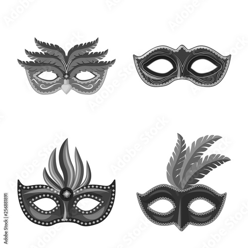 Vector design of Venezia and festival sign. Set of Venezia and celebration vector icon for stock.