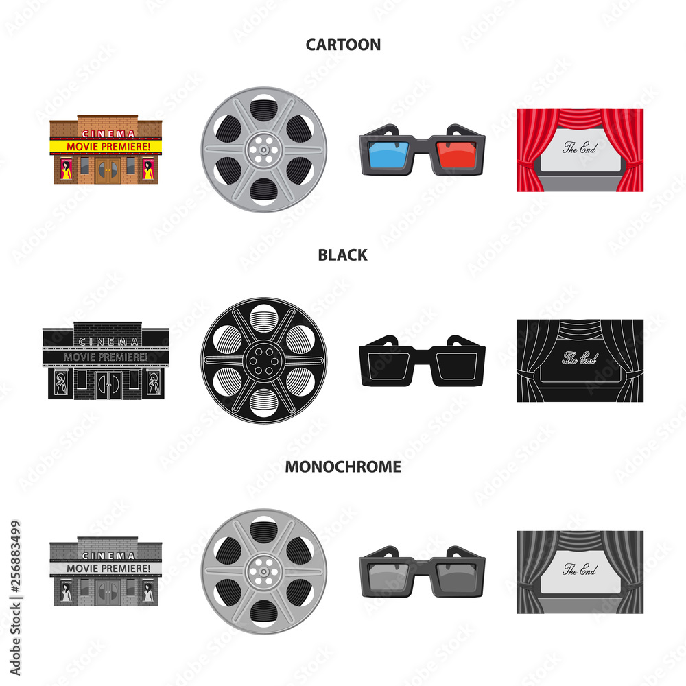 Vector design of television and filming logo. Set of television and viewing vector icon for stock.