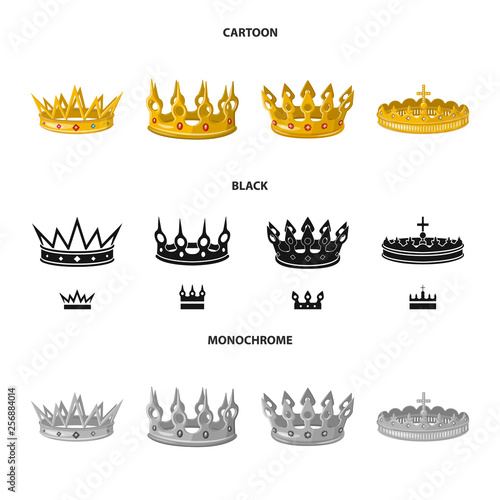 Isolated object of medieval and nobility icon. Collection of medieval and monarchy stock symbol for web.