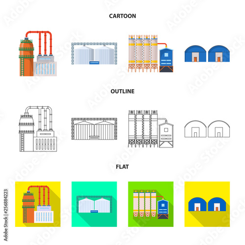 Vector illustration of production and structure symbol. Set of production and technology stock vector illustration.