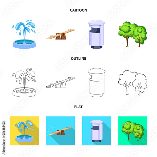 Vector illustration of urban and street symbol. Set of urban and relaxation stock vector illustration.