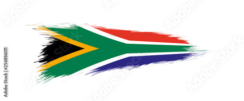 Flag of South Africa in grunge brush stroke.