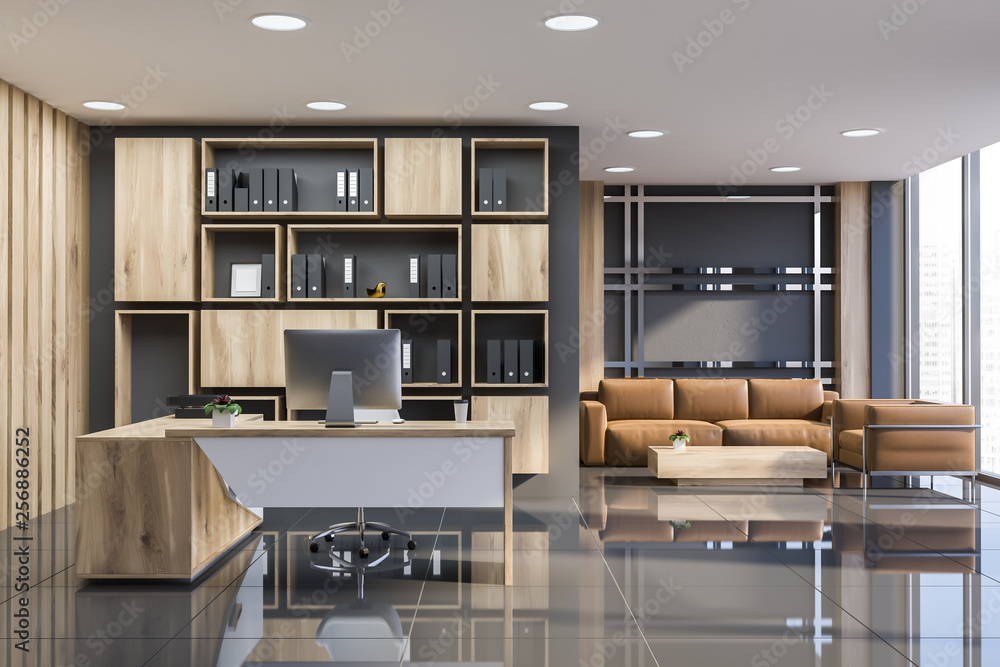 Manager office interior with lounge Manager office interior with lounge