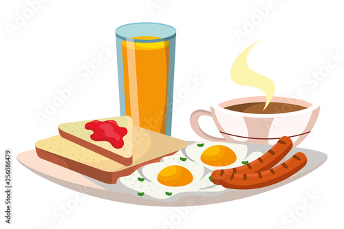 delicious tasty breakfast cartoon