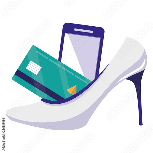 smartphone with heel shoe ecommerce