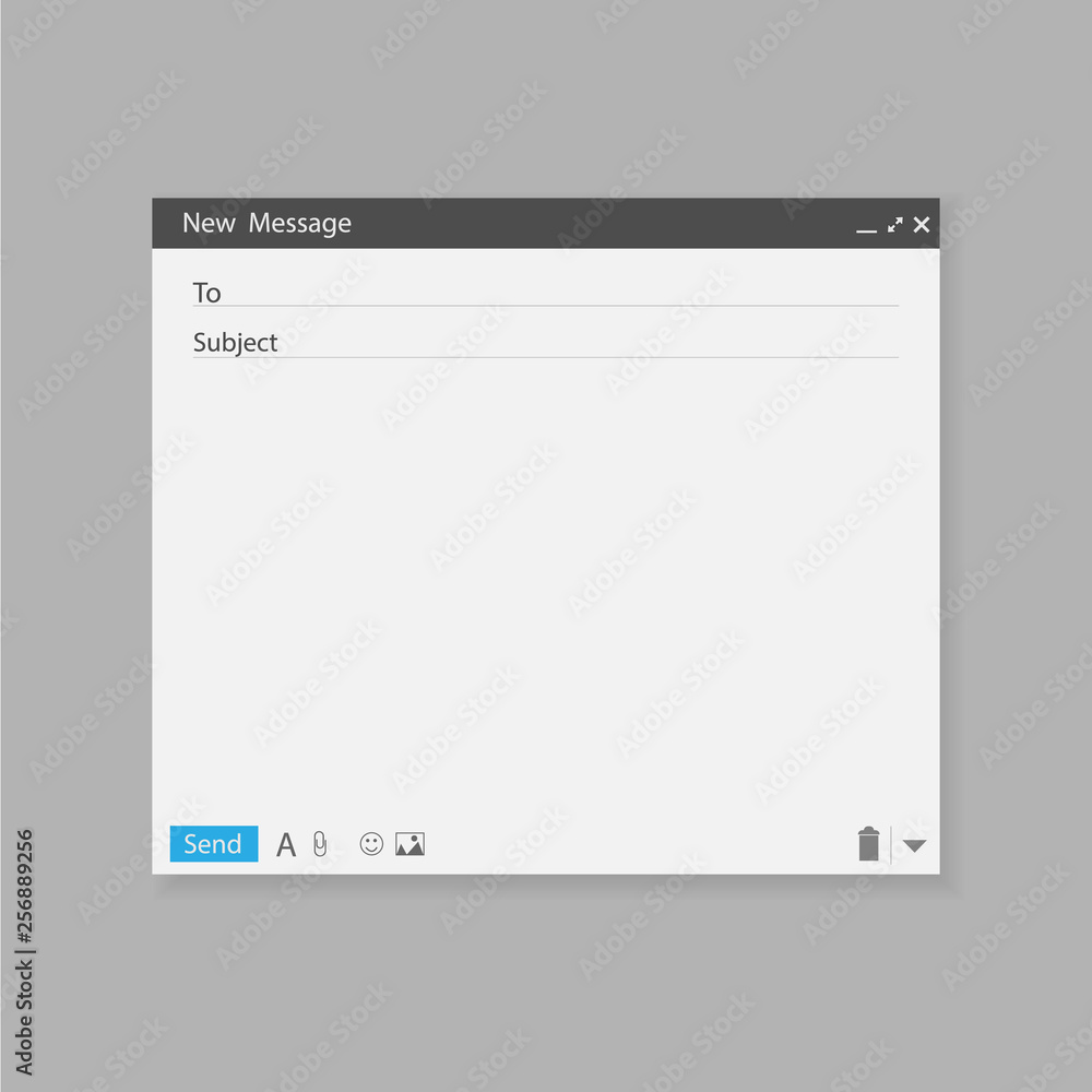 E-mail blank template internet mail. E-mail window. Vector illustration. EPS10 E-mail blank template internet mail. E-mail window. Vector illustration. EPS10