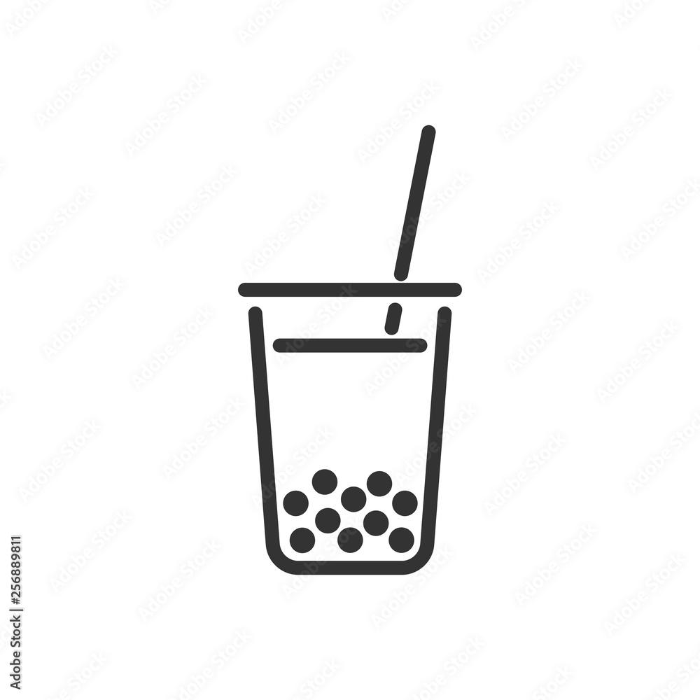 Bubble Milk Tea. Vector icon Stock Vector | Adobe Stock