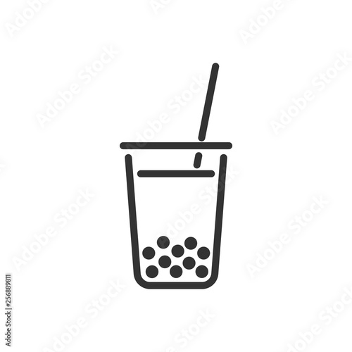 Bubble Milk Tea. Vector icon