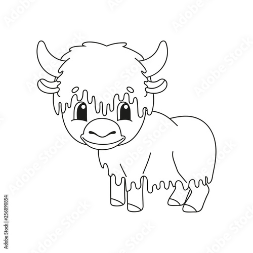 Coloring book pages for kids. Cute cartoon vector illustration.