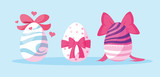 set of decorated easter eggs