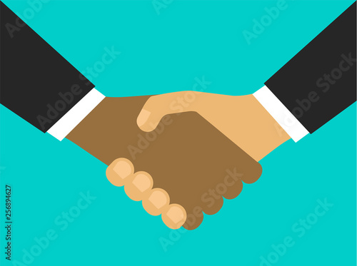 Partnership. Affiliate agreement. Handshake. Businessmen. The conclusion of the contract.