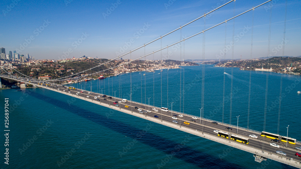 Aerial view of Istanbul Bosporus in Turkey