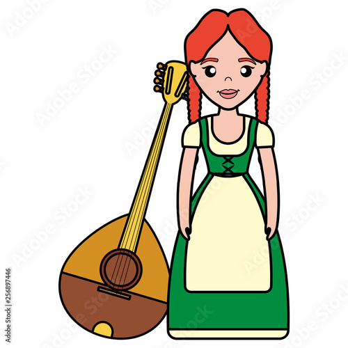 irish woman with mandolin