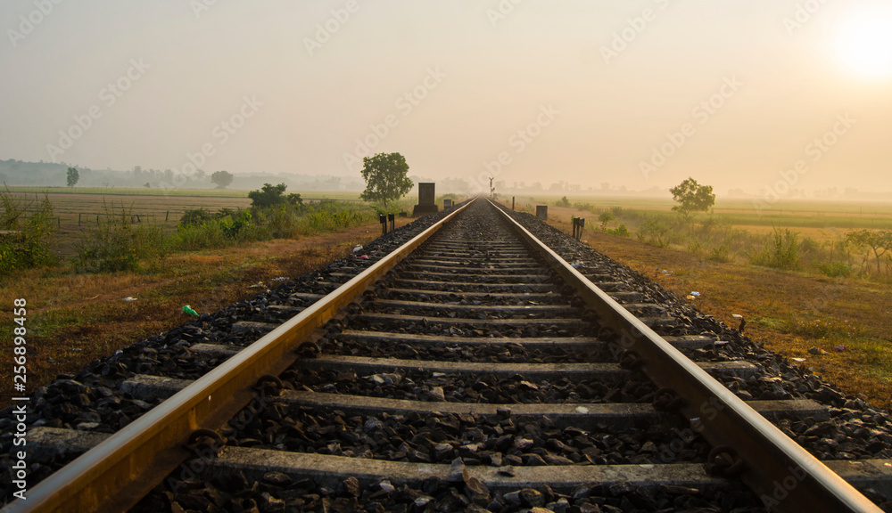 indian railway through agriculture land 