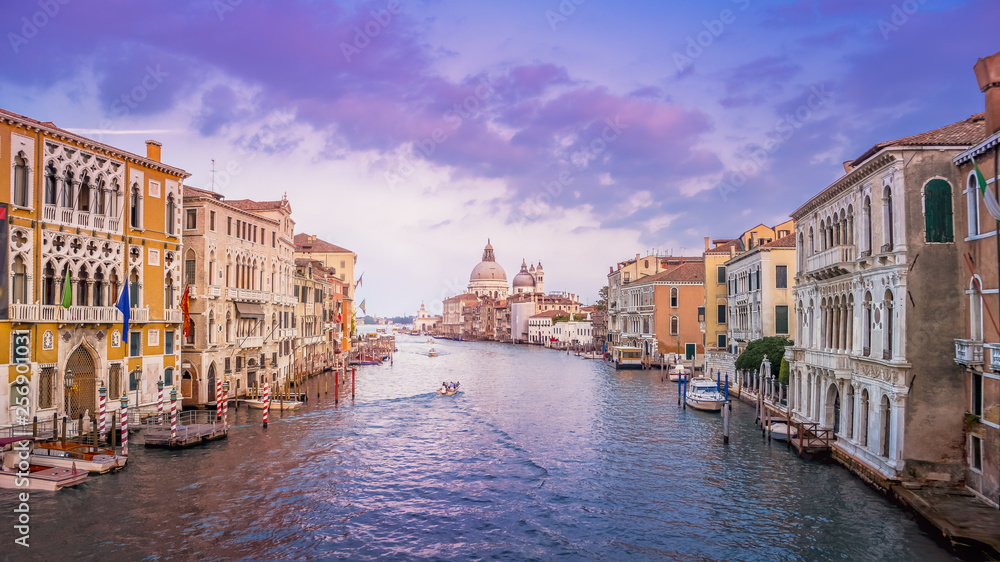 cityscape image of grand canal in venice, italy