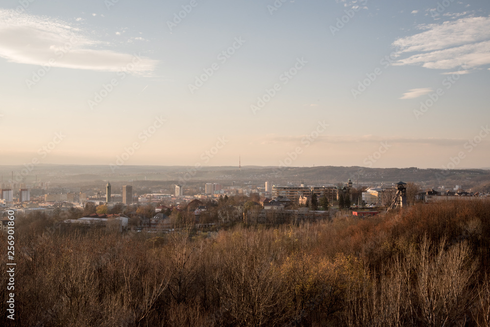 view from Halda Ema above Ostrava city in Czech republic