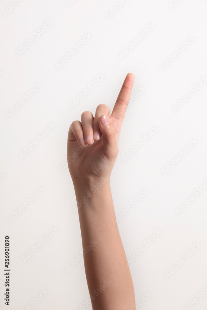 Woman hand gestures-body language isolated on white background Woman hand gestures-body language isolated on white background