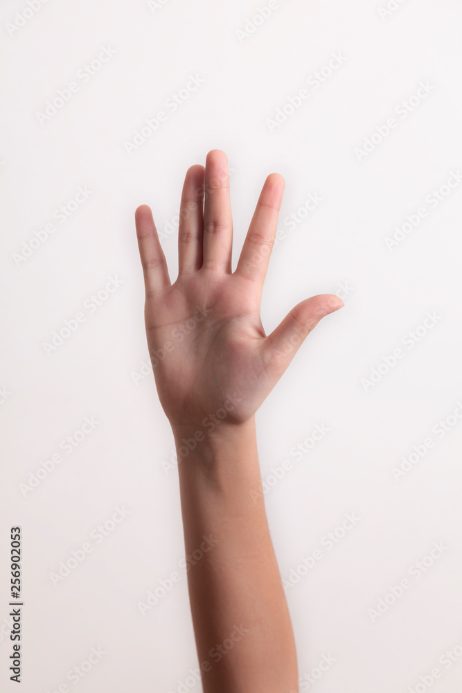 Woman hand gestures-body language isolated on white background Woman hand gestures-body language isolated on white background
