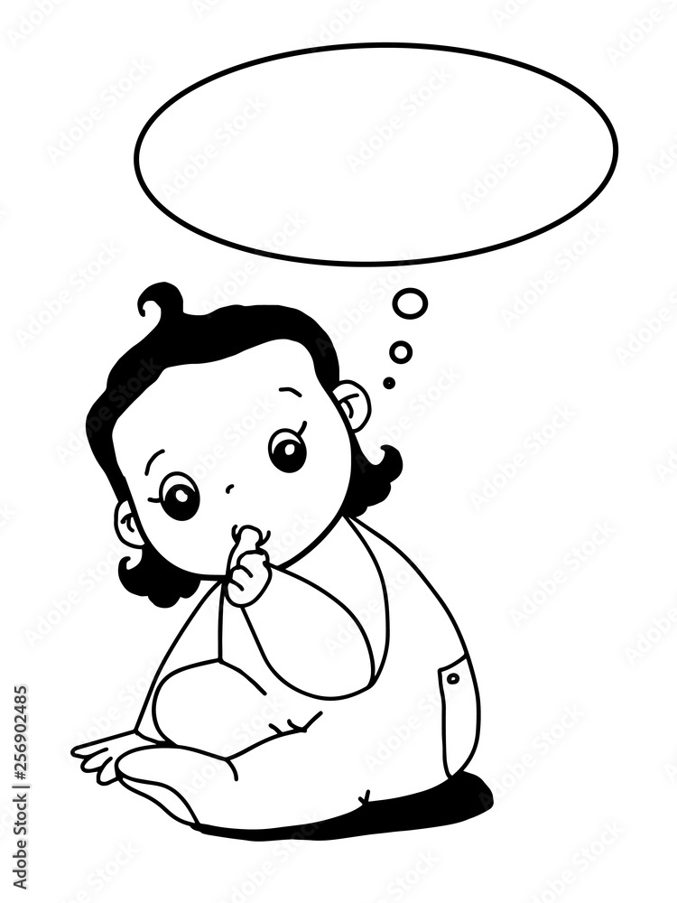 cute baby clipart black and white