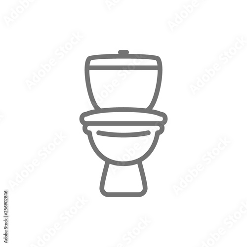 Toilet, lavatory, WC line icon.