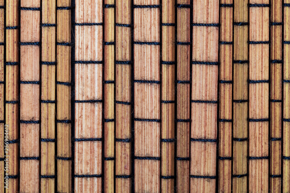 Dry bamboo texture in the form of small rectangles (collection of vegetable and natural fibers). Foreground. Dry bamboo texture in the form of small rectangles (collection of vegetable and natural fibers). Foreground.