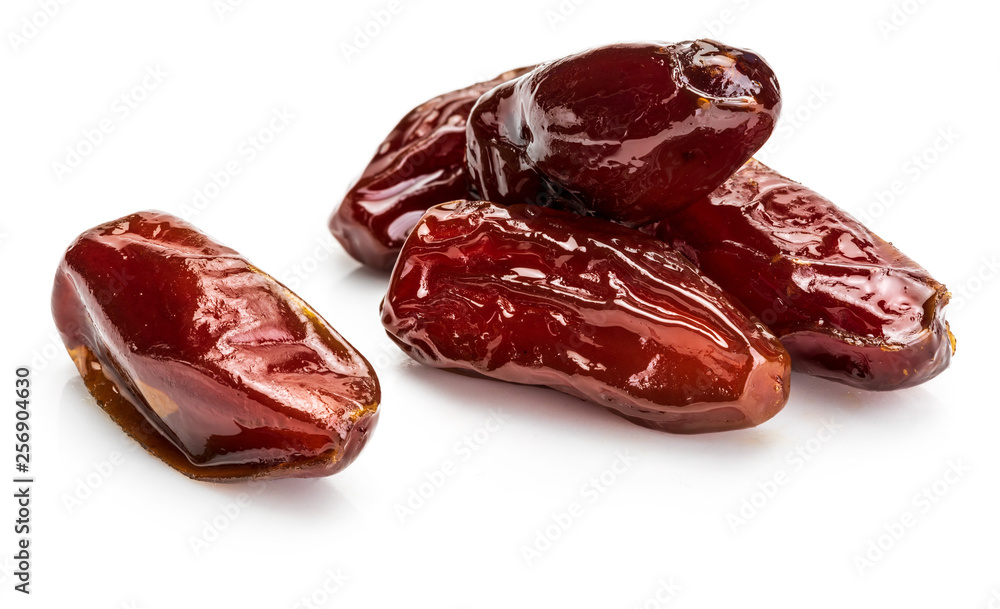 Close-up of juicy dates (fruit). Isolated on white background. Close-up of juicy dates (fruit). Isolated on white background.