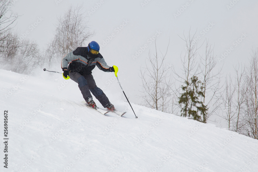 skier on a mountain slope