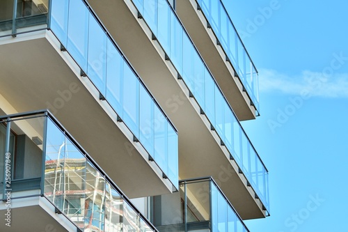 Contemporary residential building exterior in the daylight