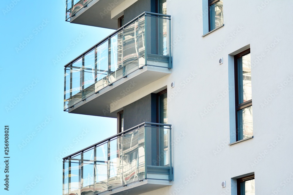 Contemporary residential building exterior in the daylight Contemporary residential building exterior in the daylight