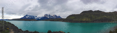 View across a lake in Torres del Paine NP