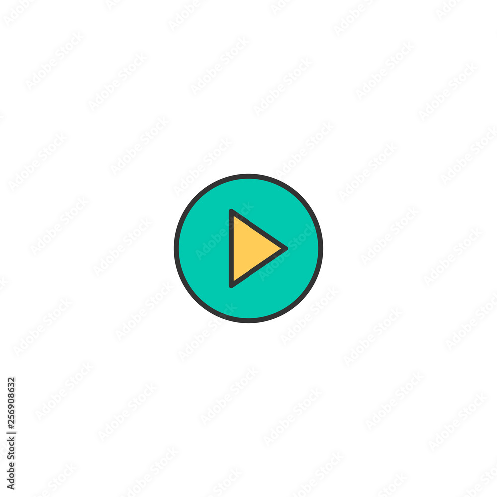 Play Button icon design. Essential icon vector design Play Button icon design. Essential icon vector design