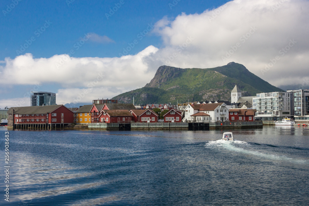 Svolvaer harbor in Lofoten islands in Norway