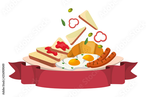 delicious tasty breakfast cartoon