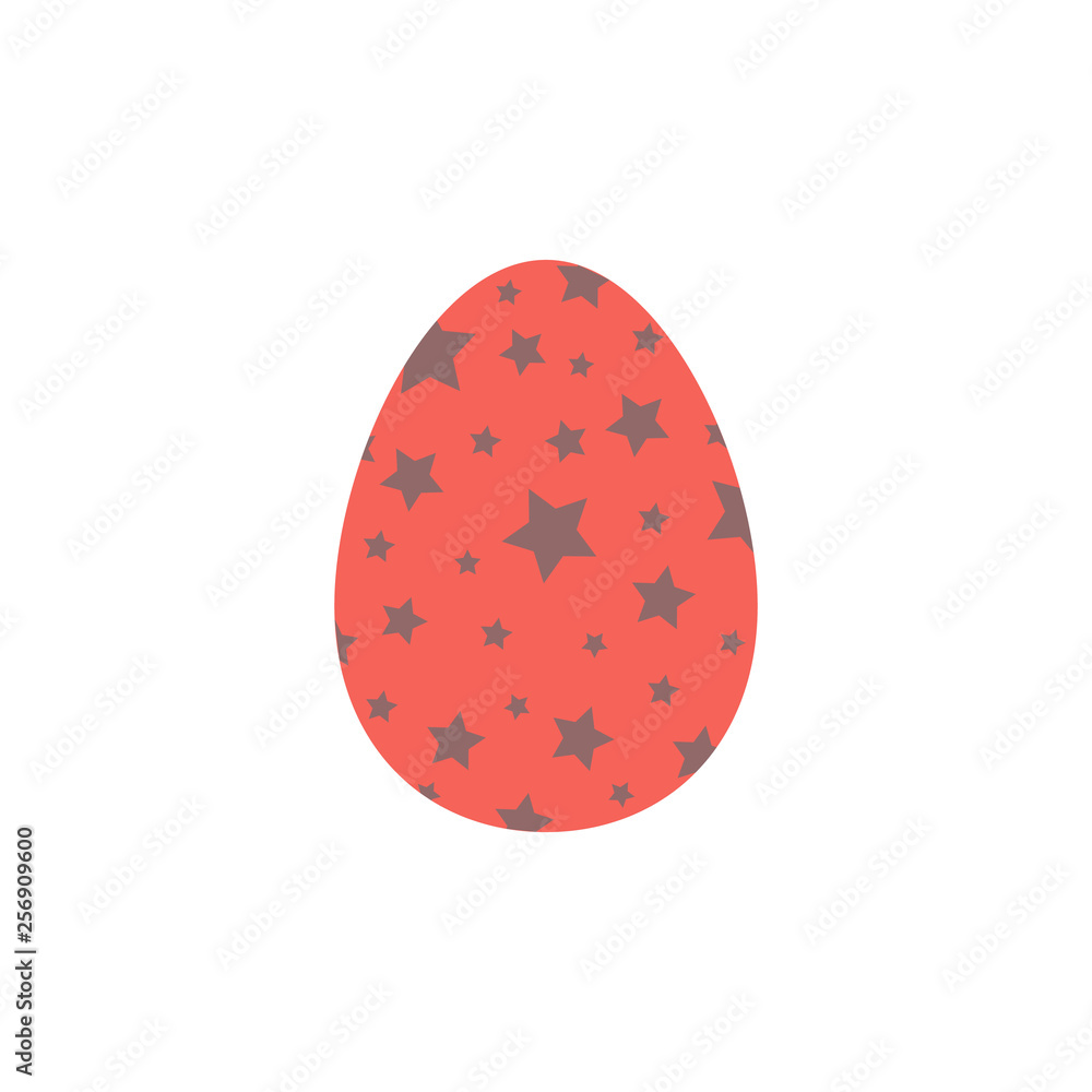 Easter egg with a geometric pattern of stars. Happy Easter. Vector illustration isolated on white background. Easter egg with a geometric pattern of stars. Happy Easter. Vector illustration isolated on white background.