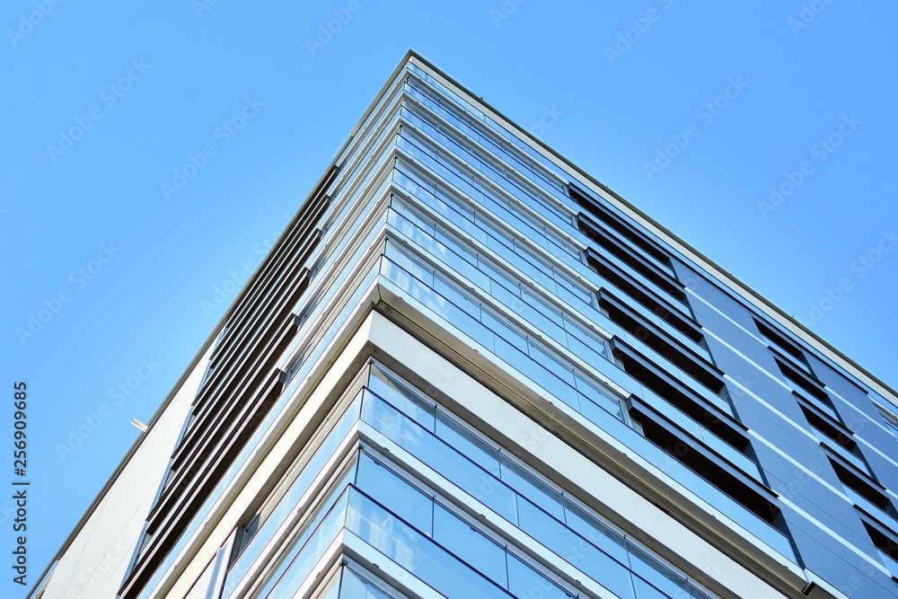 Contemporary residential building exterior in the daylight