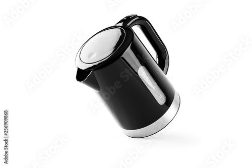 Fotografi black electrical kettle isolated on white