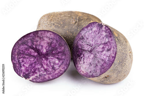 sliced purple potatoes