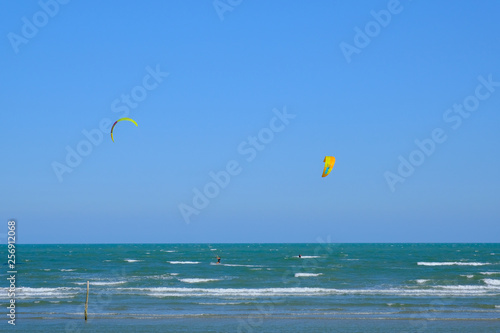 kite surfing on beach