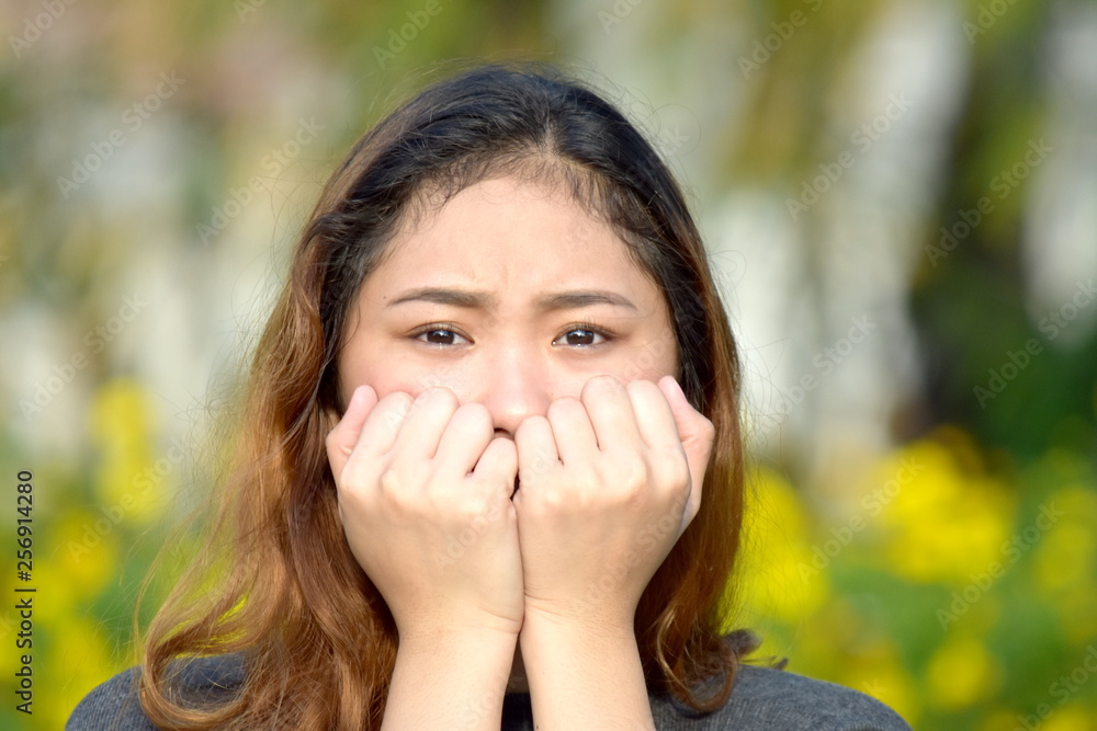 Pretty Minority Adult Female Afraid