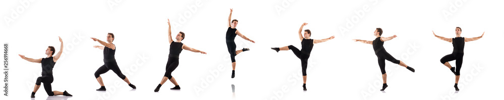 Young dancer isolated on the white