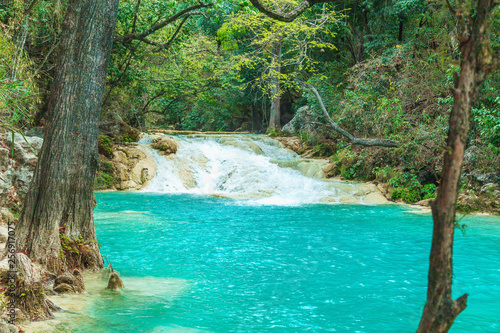 Chiflon Waterfalls or Cascades, Chiapas, Mexico photo