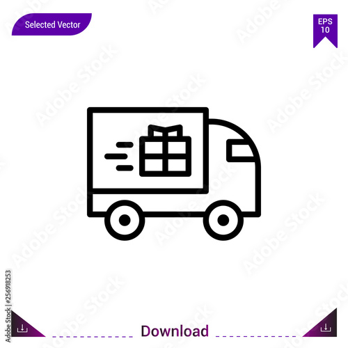 delivery-truck gif vector icon. Best modern, simple, isolated,Gift, flat icon for website design or mobile applications, UI / UX design vector format