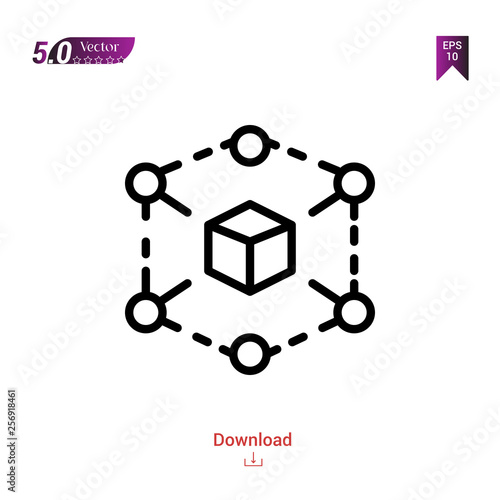 Outline cube icon. cube icon vector isolated on white background.marketing . Graphic design, mobile application,professions icons 2019 year, user interface. Editable stroke. EPS10 format