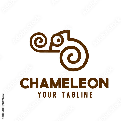 Chameleon logo line art design