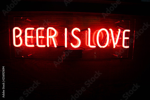beer is love neon sign