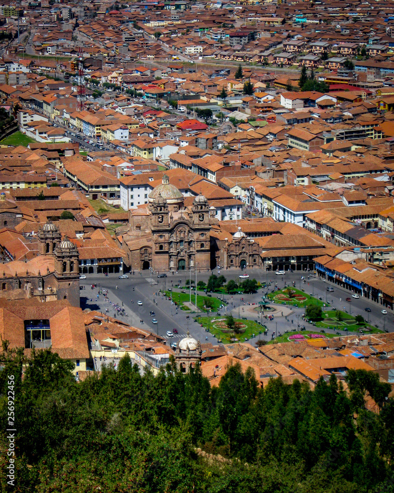 The Plaza de Armas Cusco from Above