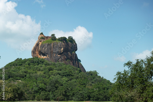 Sigiriya Lion Rock Sri Lanka bottom view close up sunny day photo